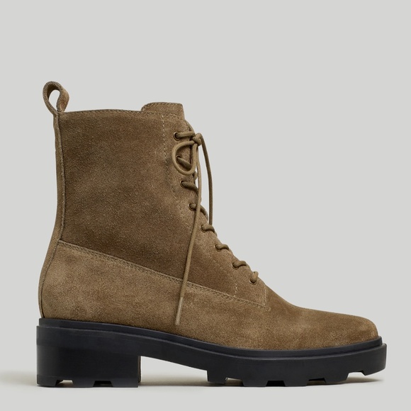 MADEWELL Size 8 The Shelton Lace-Up Boot in Burnt Olive Suede - Picture 2 of 10